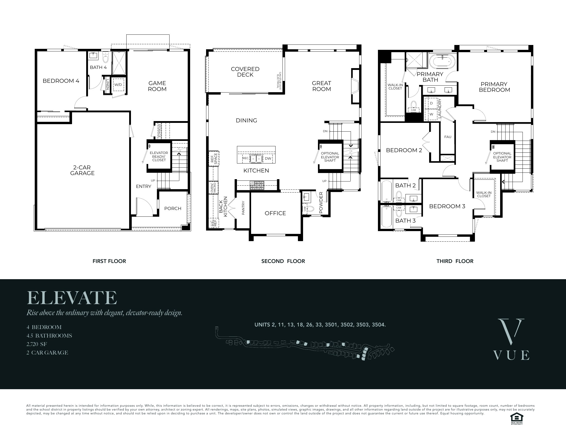 ELEVATE floor plan, page 1