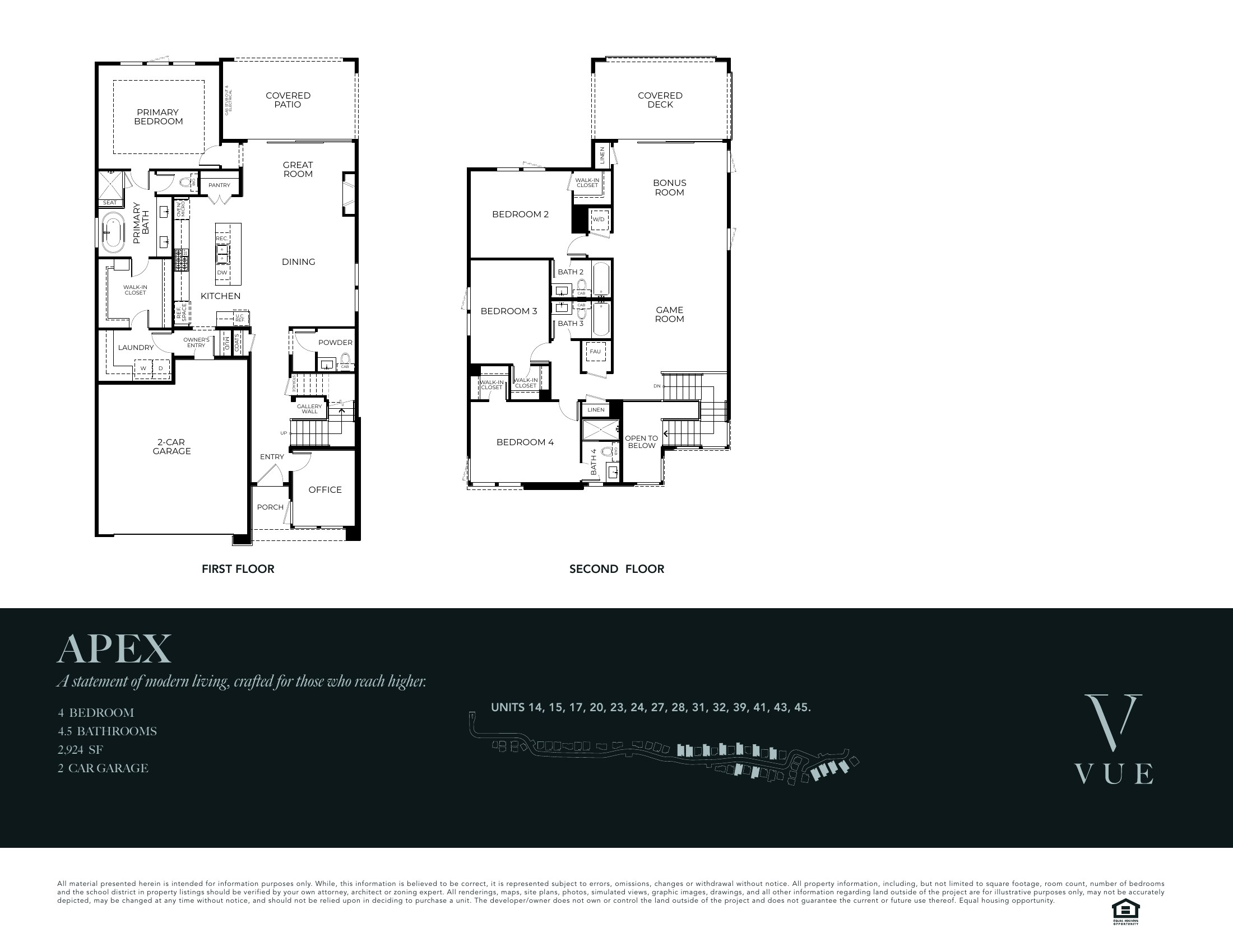 APEX floor plan, page 1
