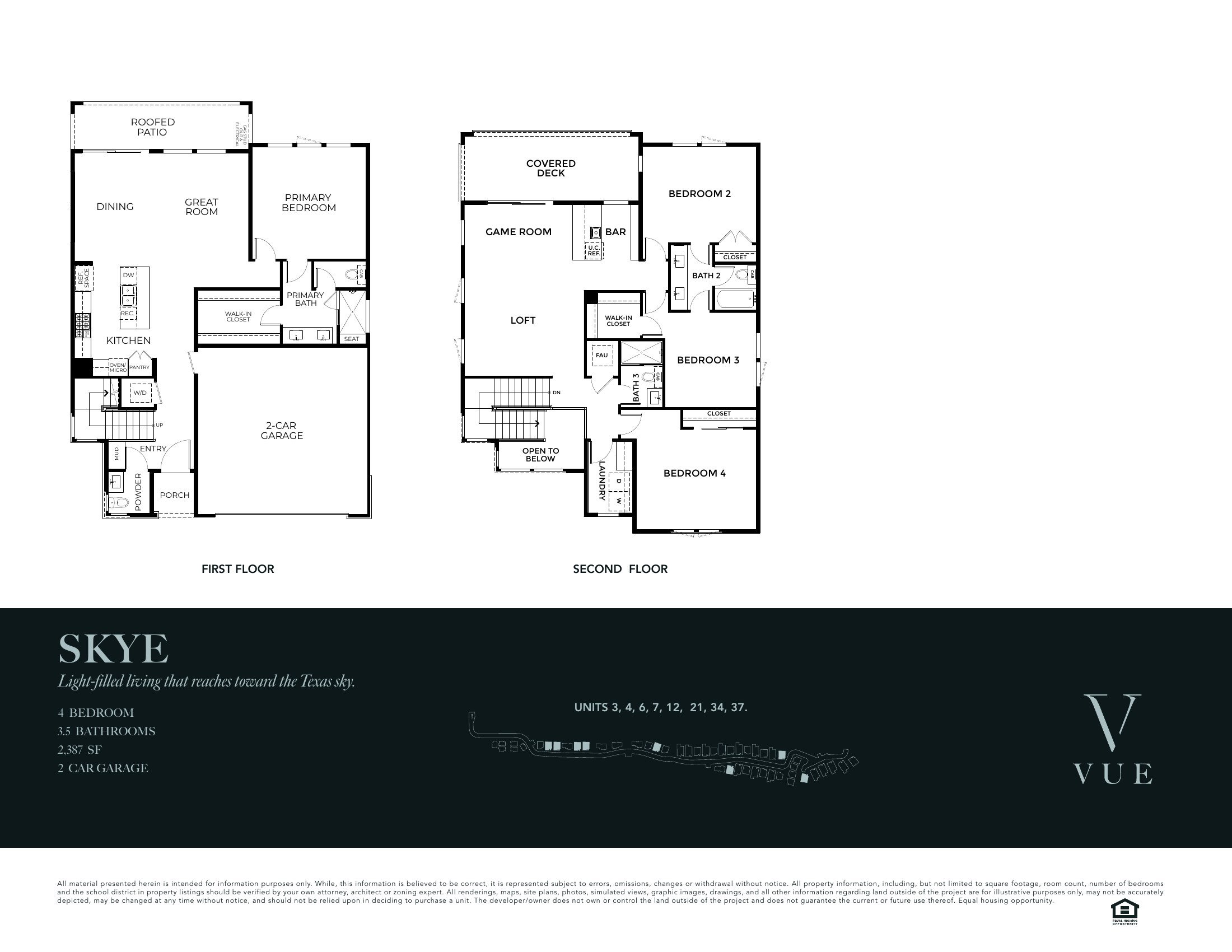 SKYE floor plan, page 1