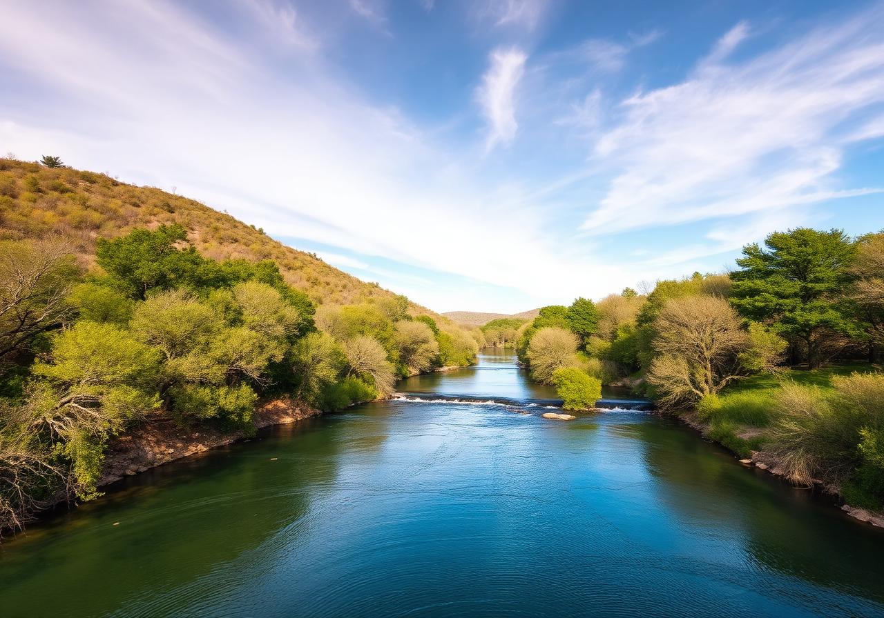 Texas hill country river and trees